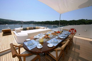 Andreas L Motor Yacht (ex Amnesia)  - Outside Dining For 12 With Sunshade